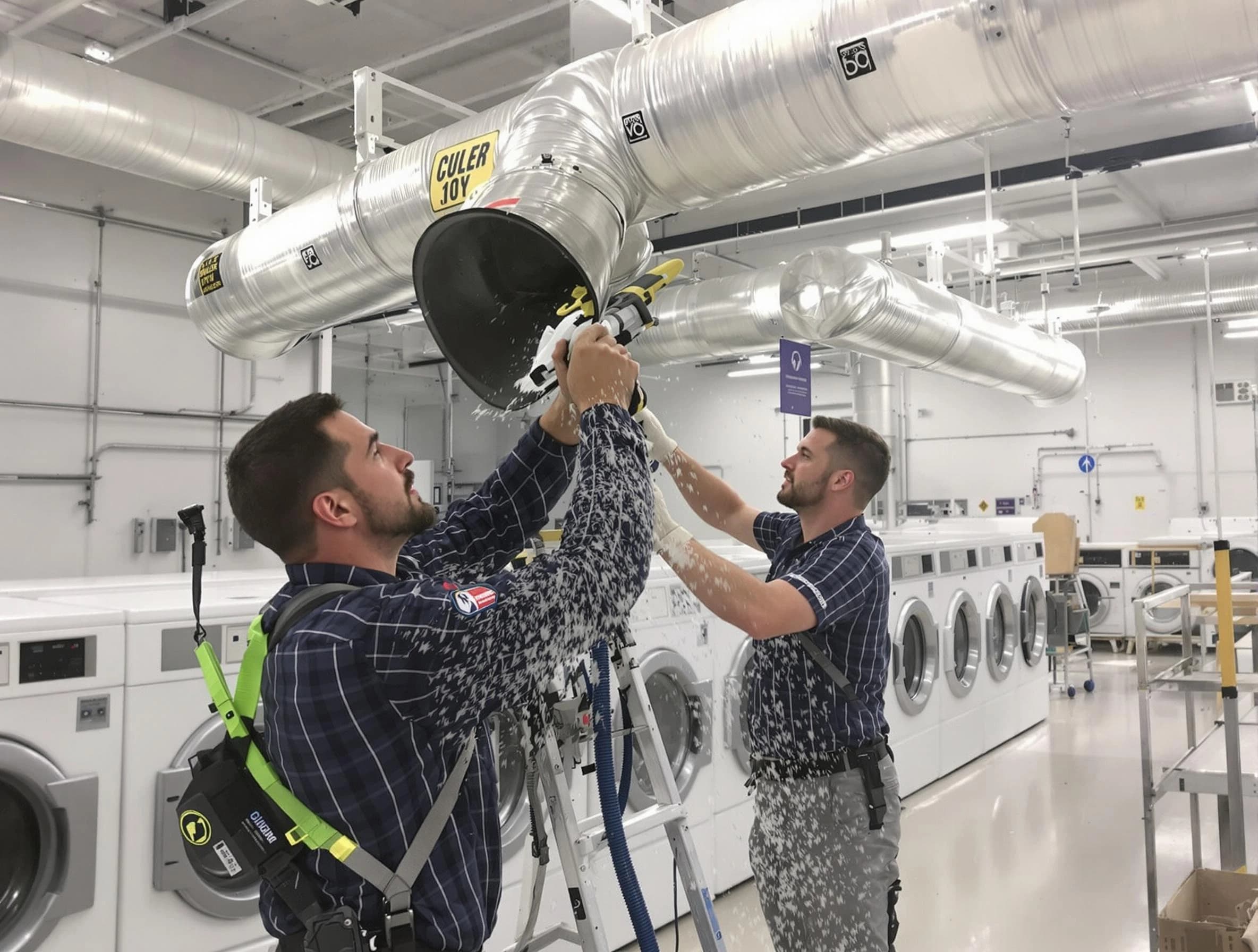 Guadalupe Dryer Vent Cleaning team performing large-scale commercial dryer vent cleaning in Guadalupe