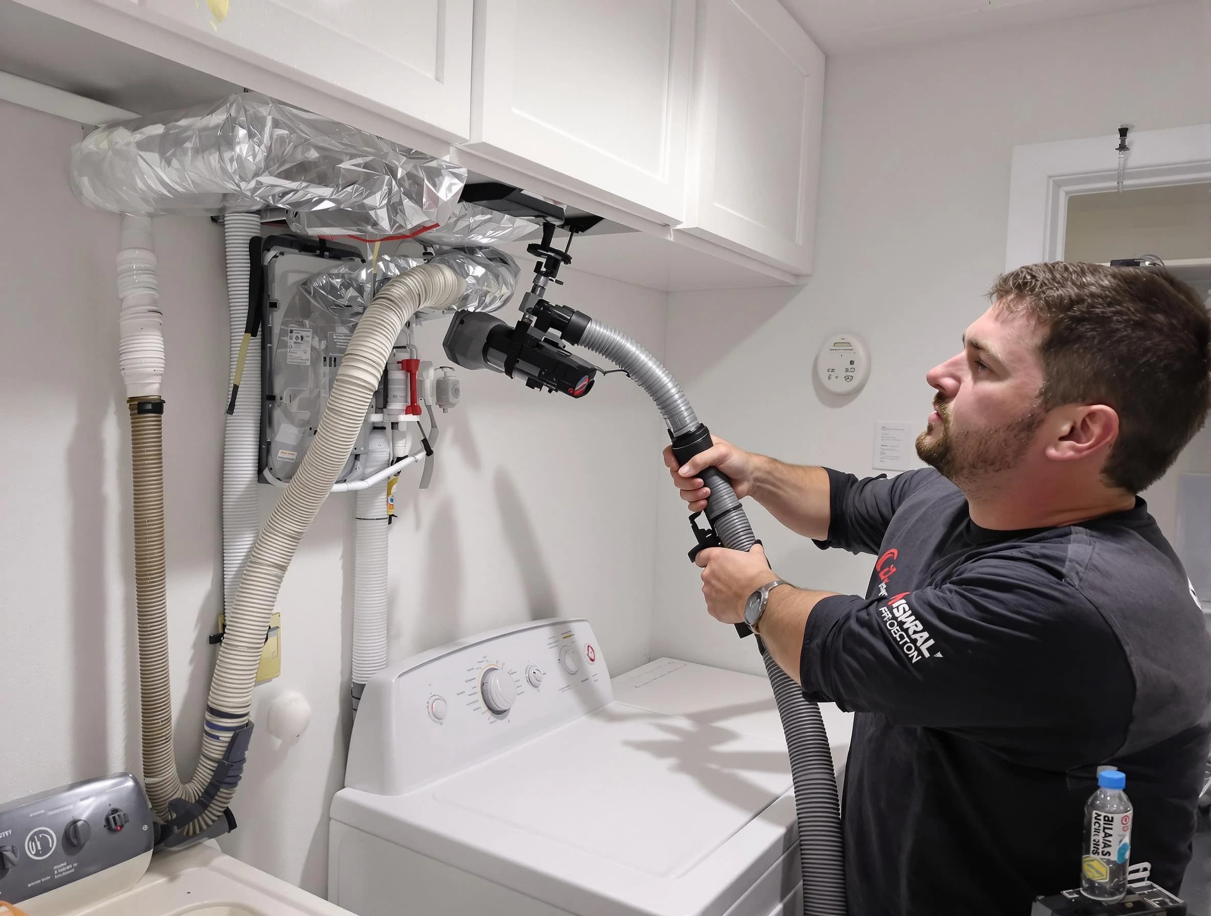 Guadalupe Dryer Vent Cleaning certified technician performing safety-focused gas dryer vent cleaning in Guadalupe