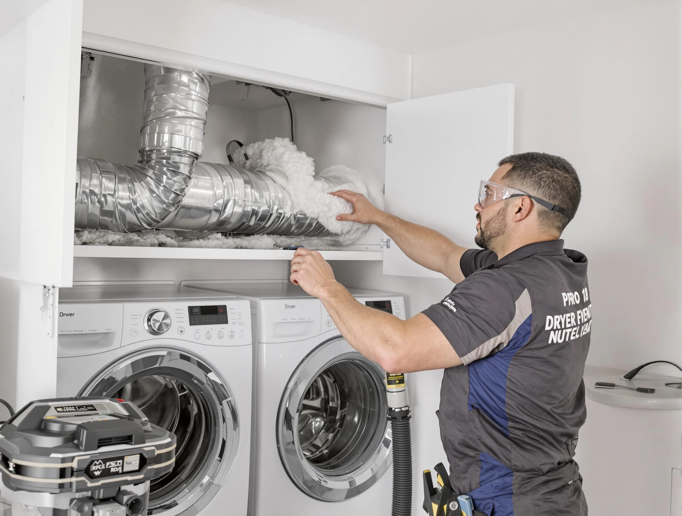 Guadalupe Dryer Vent Cleaning certified technician performing specialized gas dryer vent cleaning in Guadalupe
